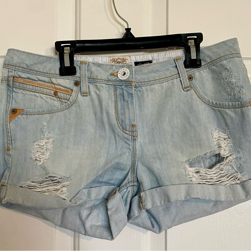 River Island Light Blue Denim Jean Shorts